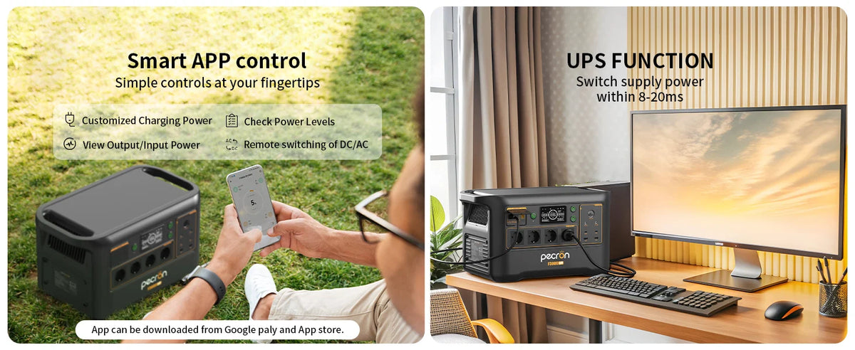 PECRON F3000LFP Portable Power Station 3072Wh with 3600W AC Outlets, Solar Generator & LiFePO4 Battery