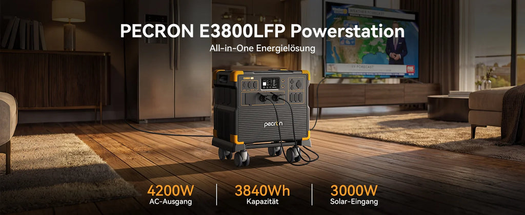 PECRON E3800LFP Portable Power Station 4200W 3840Wh with Free Cart