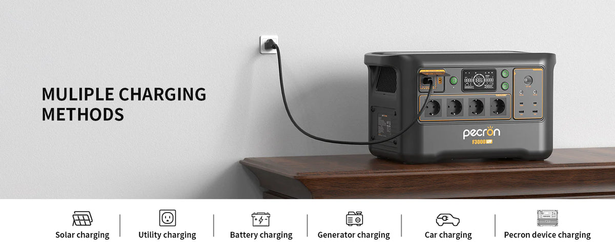 PECRON F3000LFP Portable Power Station 3072Wh with 3600W AC Outlets, Solar Generator & LiFePO4 Battery