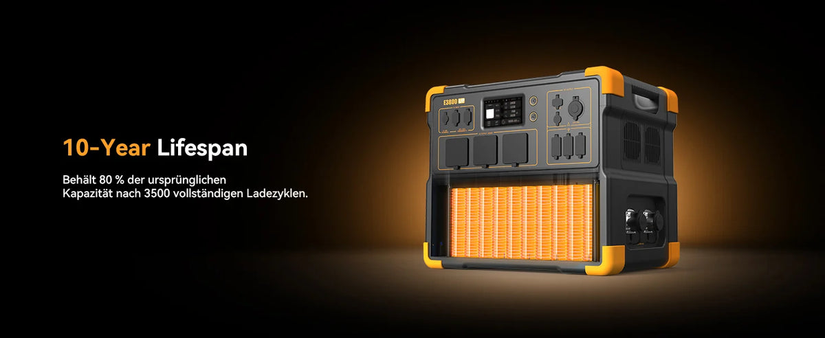PECRON E3800LFP Portable Power Station 4200W 3840Wh with Free Cart