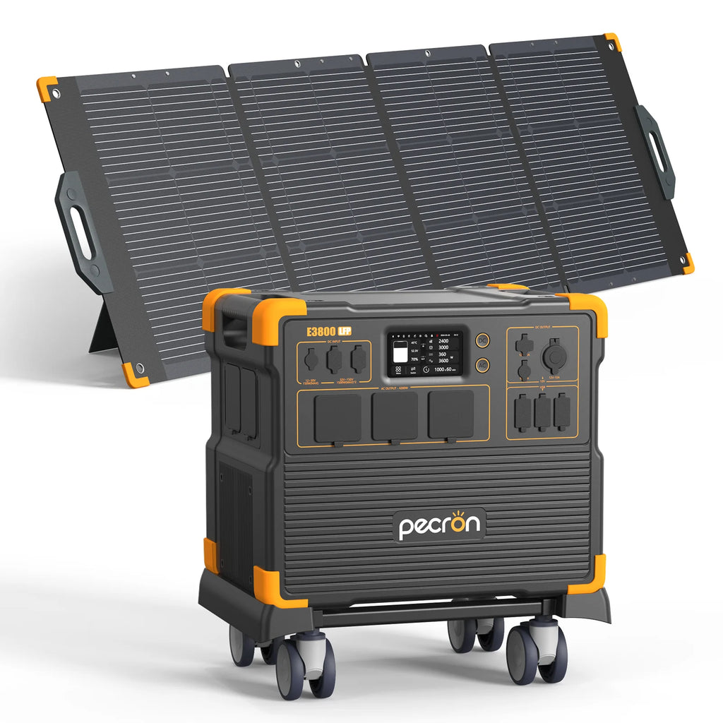 PECRON E3800LFP Portable Power Station 4200W 3840Wh with Free Cart