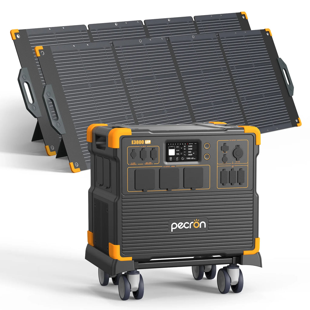 PECRON E3800LFP Portable Power Station 4200W 3840Wh with Free Cart
