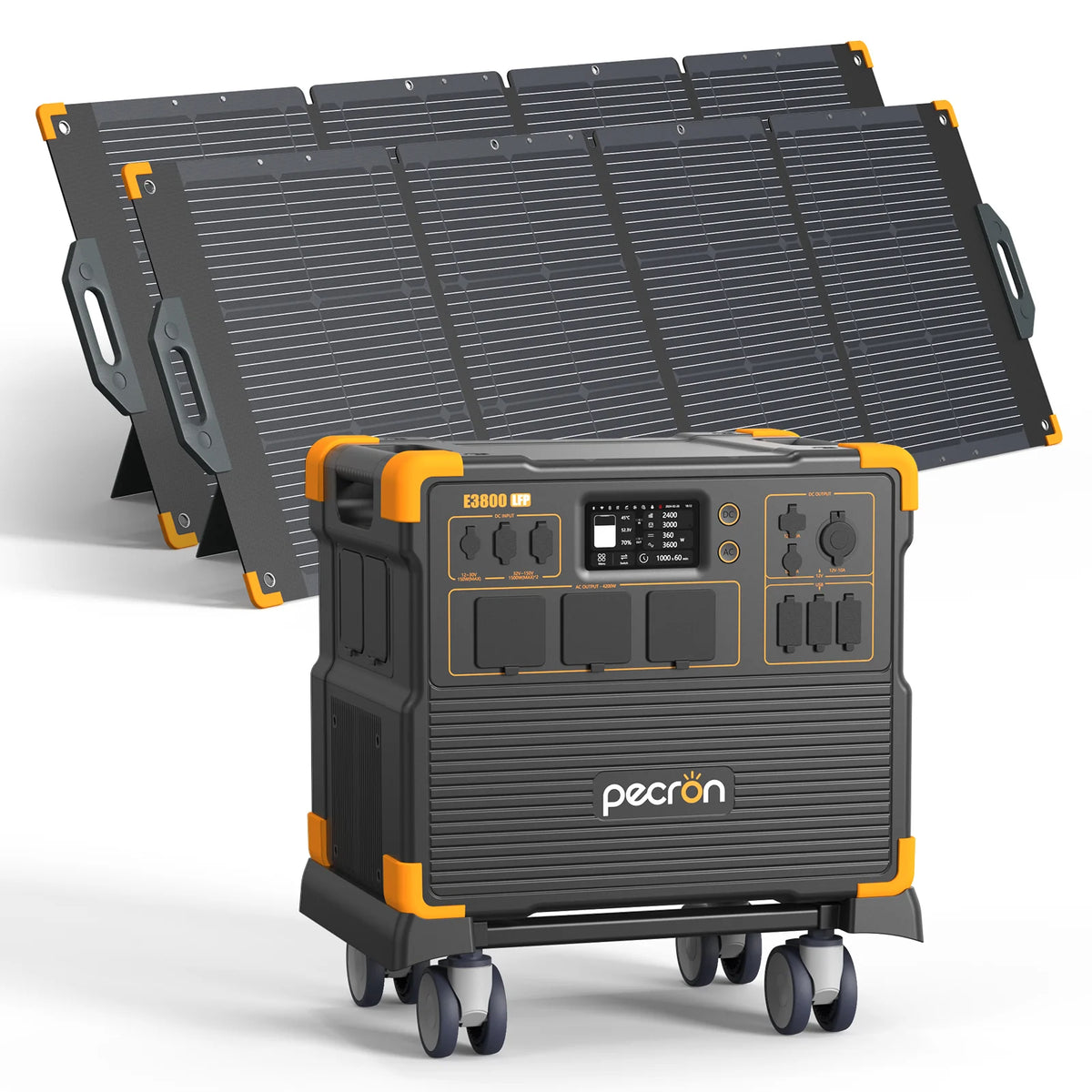 PECRON E3800LFP Portable Power Station 4200W 3840Wh with Free Cart
