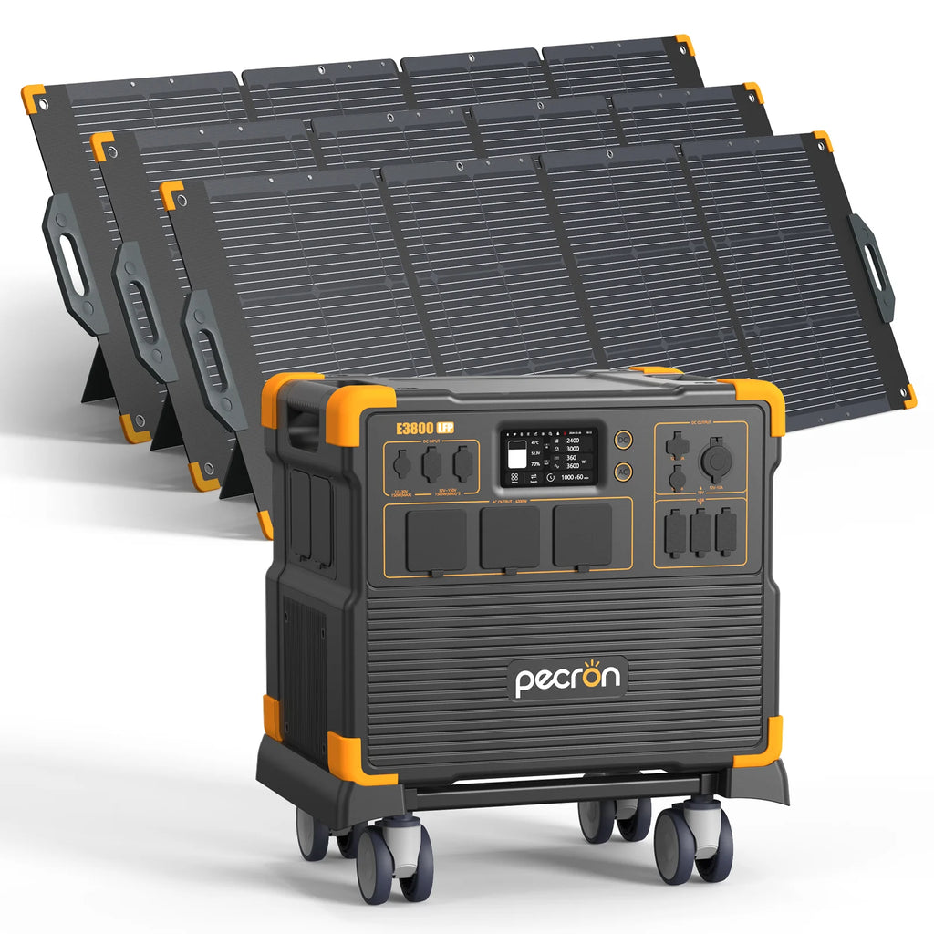 PECRON E3800LFP Portable Power Station 4200W 3840Wh with Free Cart