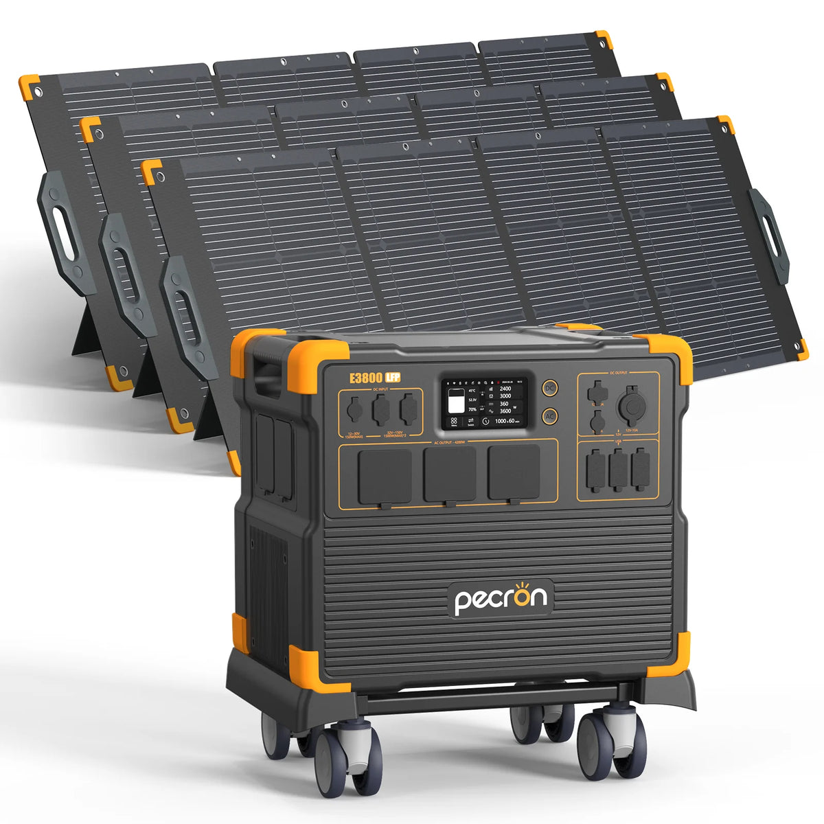 PECRON E3800LFP Portable Power Station 4200W 3840Wh with Free Cart