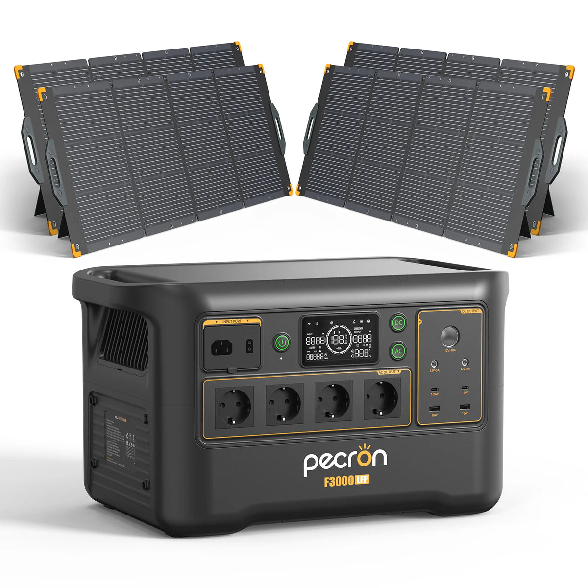 PECRON F3000LFP Portable Power Station 3072Wh with 3600W AC Outlets, Solar Generator & LiFePO4 Battery