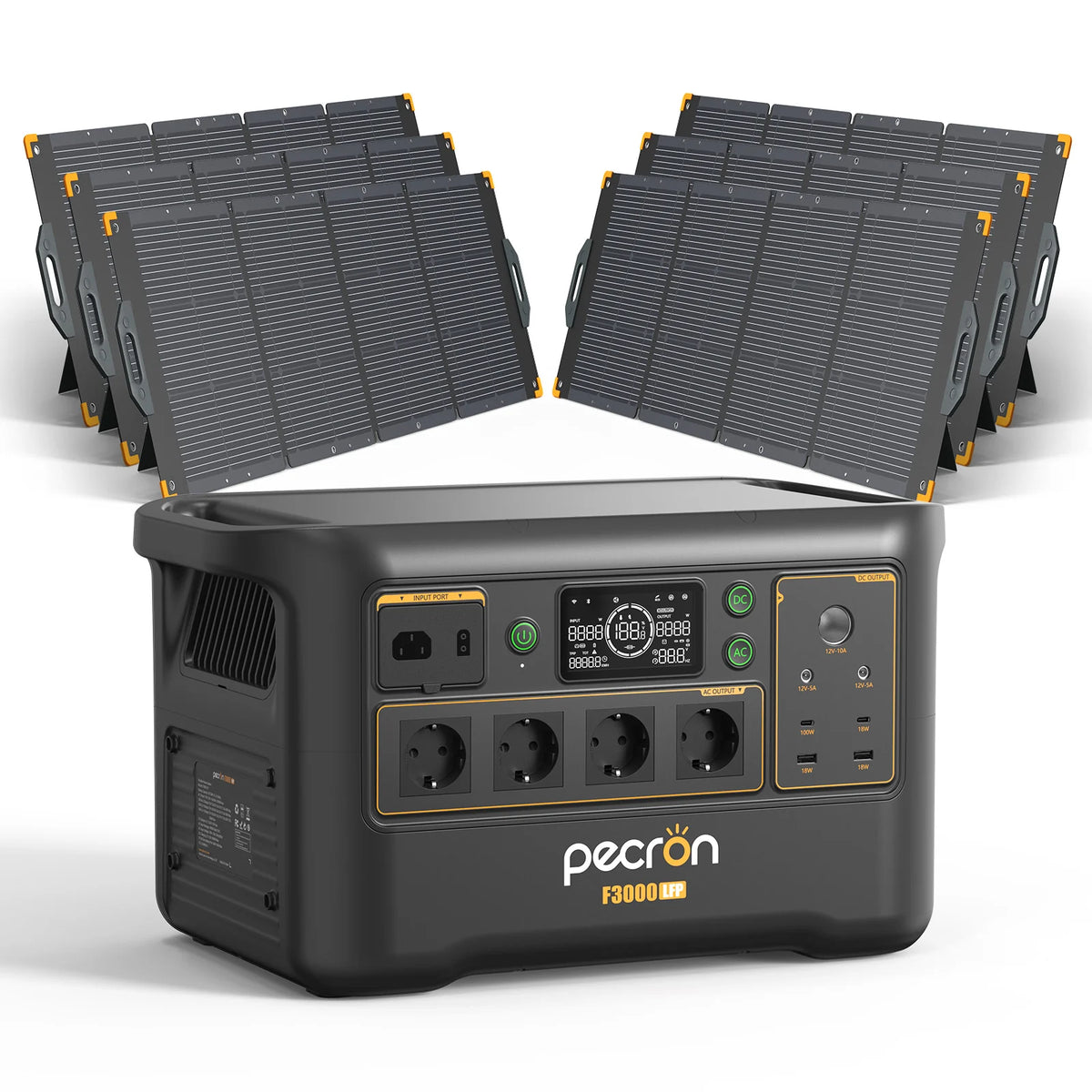 PECRON F3000LFP Portable Power Station 3072Wh with 3600W AC Outlets, Solar Generator & LiFePO4 Battery