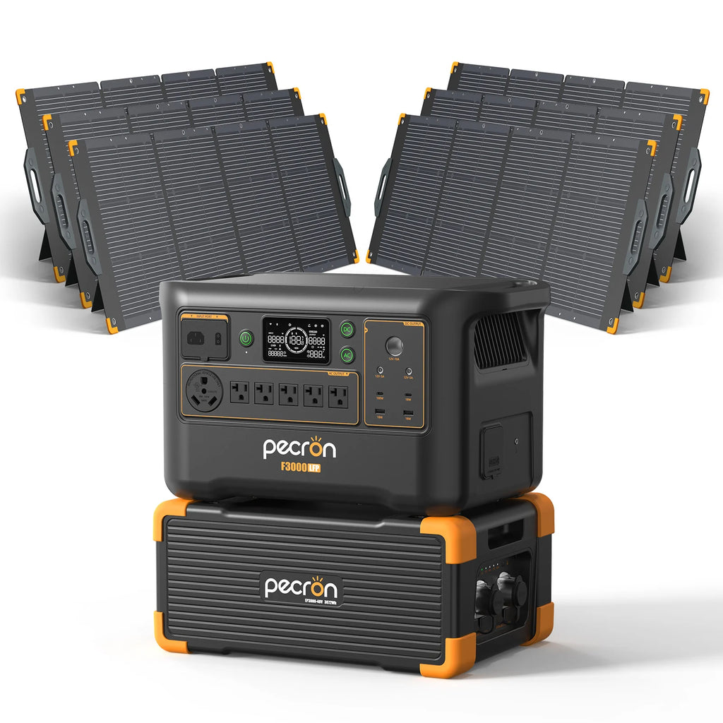 PECRON F3000LFP Portable Power Station 3072Wh with 3600W AC Outlets, Solar Generator & LiFePO4 Battery