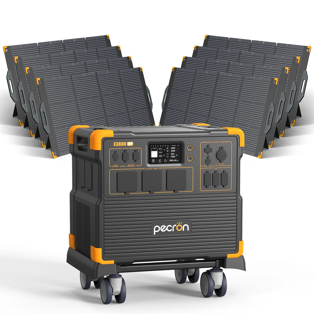 PECRON E3800LFP Portable Power Station 4200W 3840Wh with Free Cart