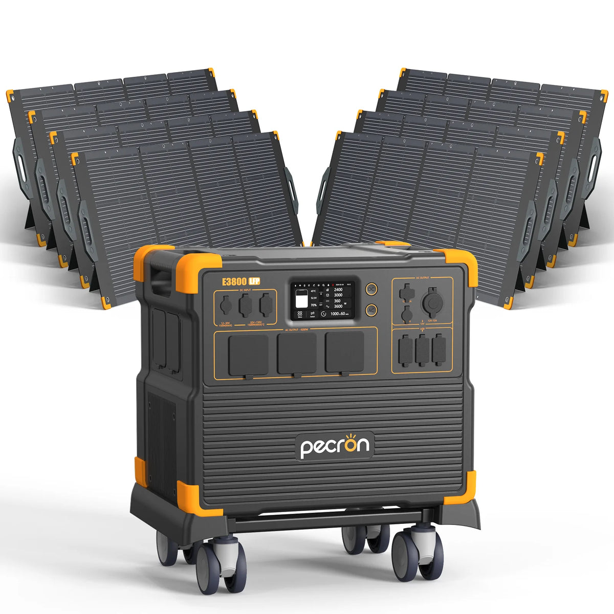 PECRON E3800LFP Portable Power Station 4200W 3840Wh with Free Cart