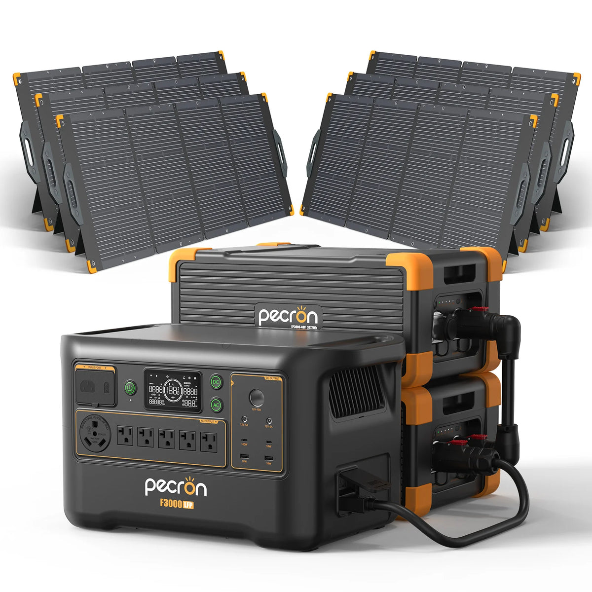 PECRON F3000LFP Portable Power Station 3072Wh with 3600W AC Outlets, Solar Generator & LiFePO4 Battery
