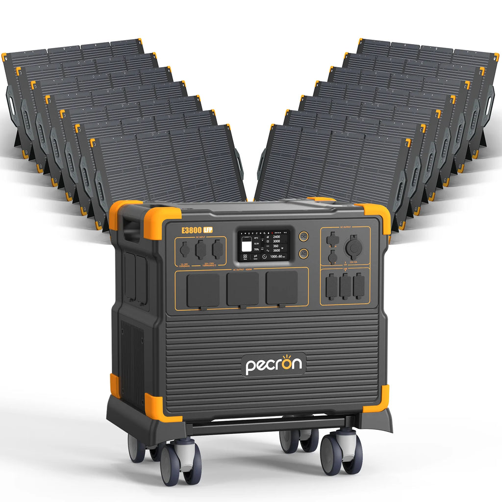 PECRON E3800LFP Portable Power Station 4200W 3840Wh with Free Cart