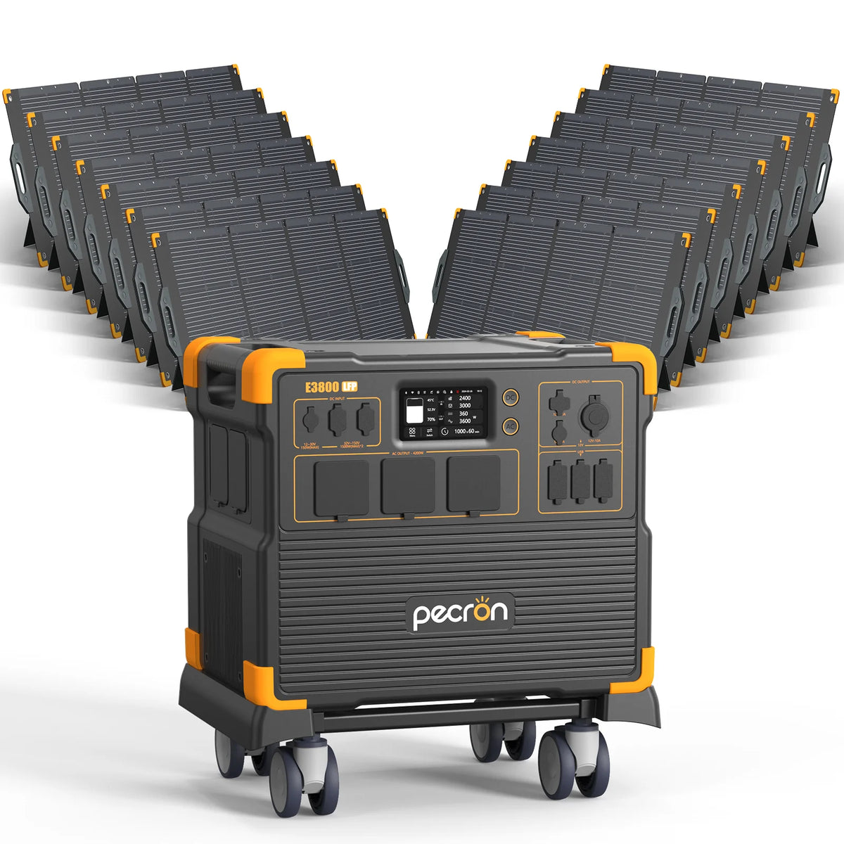 PECRON E3800LFP Portable Power Station 4200W 3840Wh with Free Cart