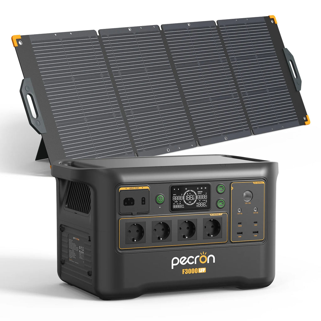 PECRON F3000LFP Portable Power Station 3072Wh with 3600W AC Outlets, Solar Generator & LiFePO4 Battery