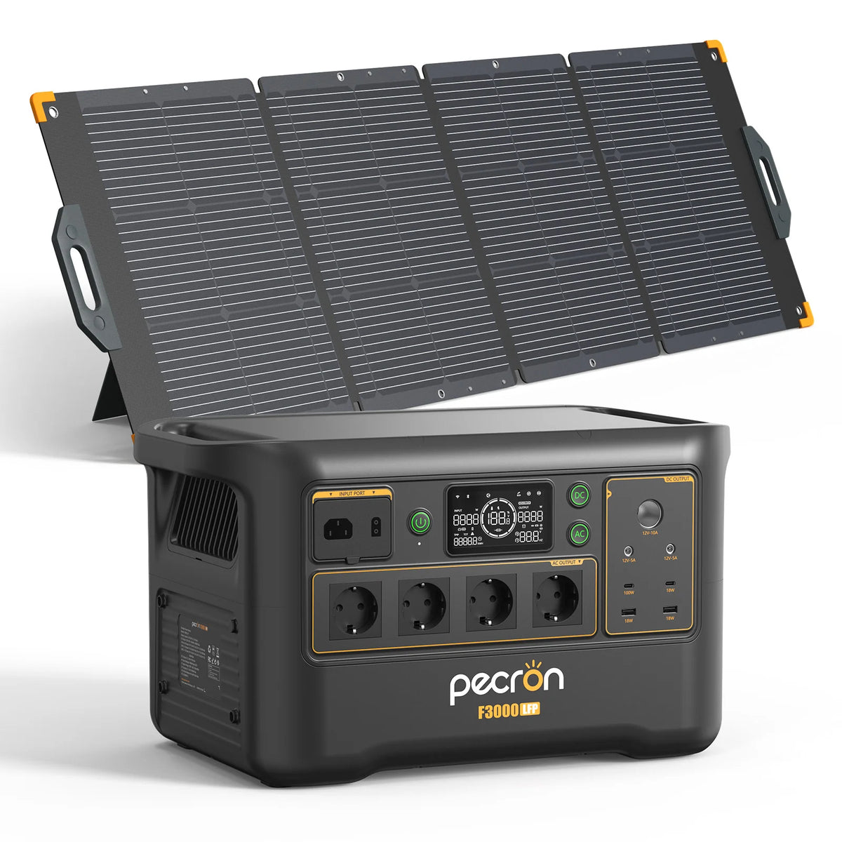 PECRON F3000LFP Portable Power Station 3072Wh with 3600W AC Outlets, Solar Generator & LiFePO4 Battery