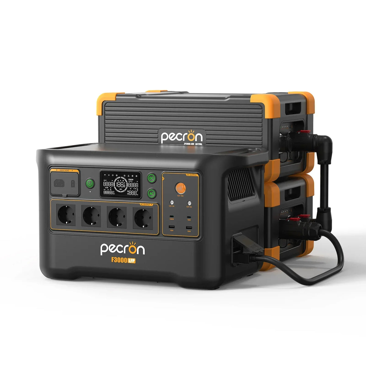 PECRON F3000LFP Portable Power Station 3072Wh with 3600W AC Outlets, Solar Generator & LiFePO4 Battery