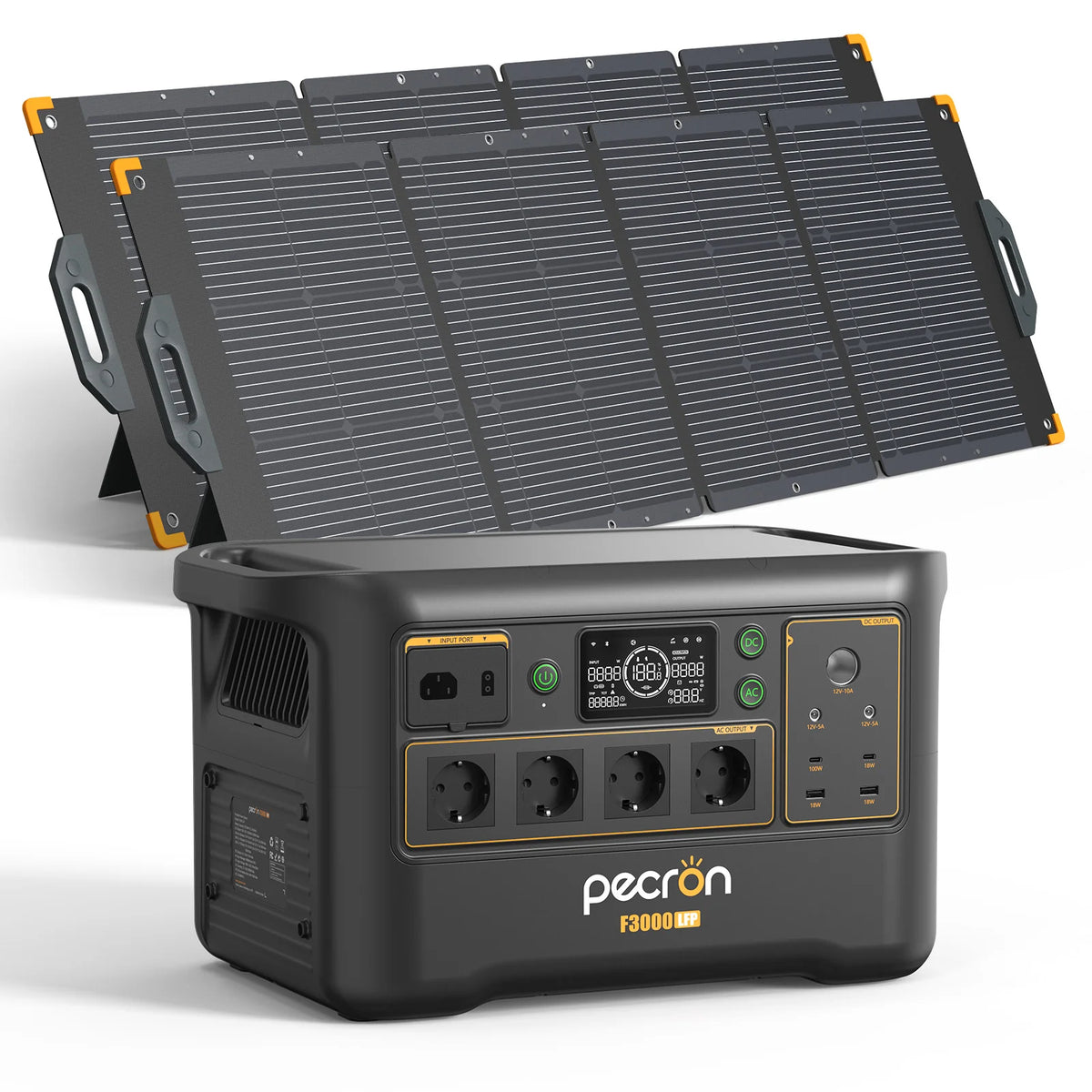 PECRON F3000LFP Portable Power Station 3072Wh with 3600W AC Outlets, Solar Generator & LiFePO4 Battery