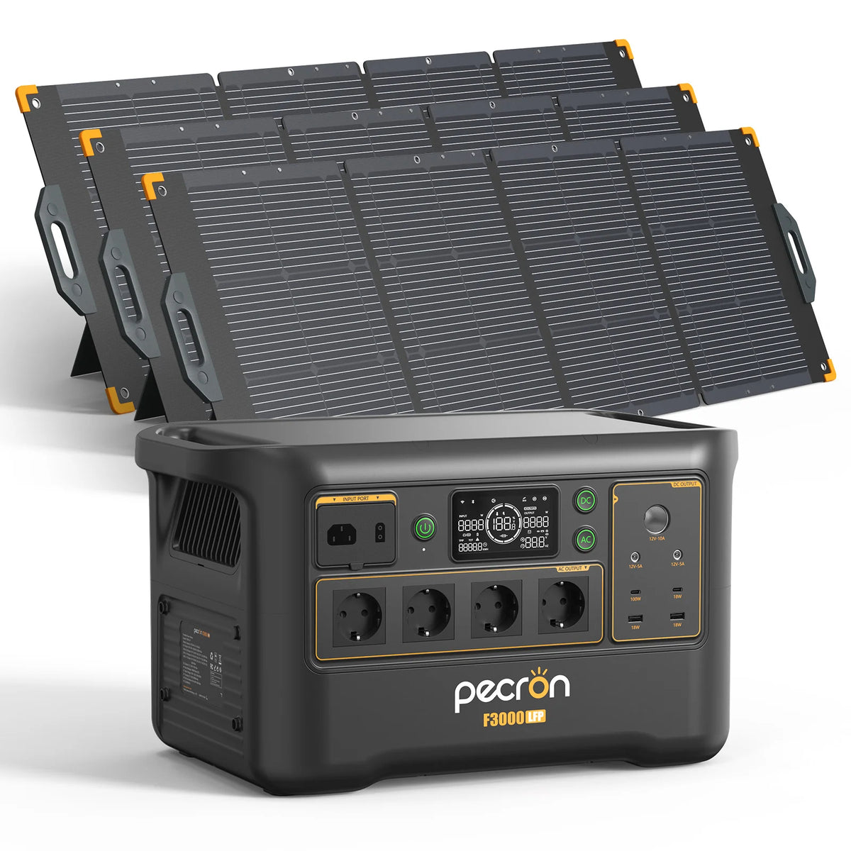 PECRON F3000LFP Portable Power Station 3072Wh with 3600W AC Outlets, Solar Generator & LiFePO4 Battery