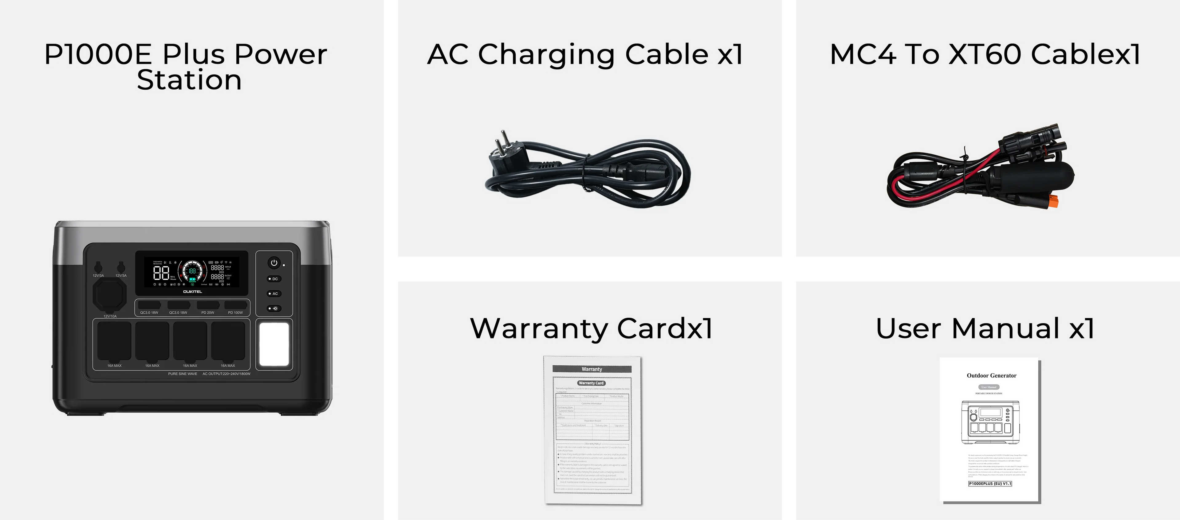 Oukitel P1000E Portable Power Station1800W/1024Wh (EU/UK)